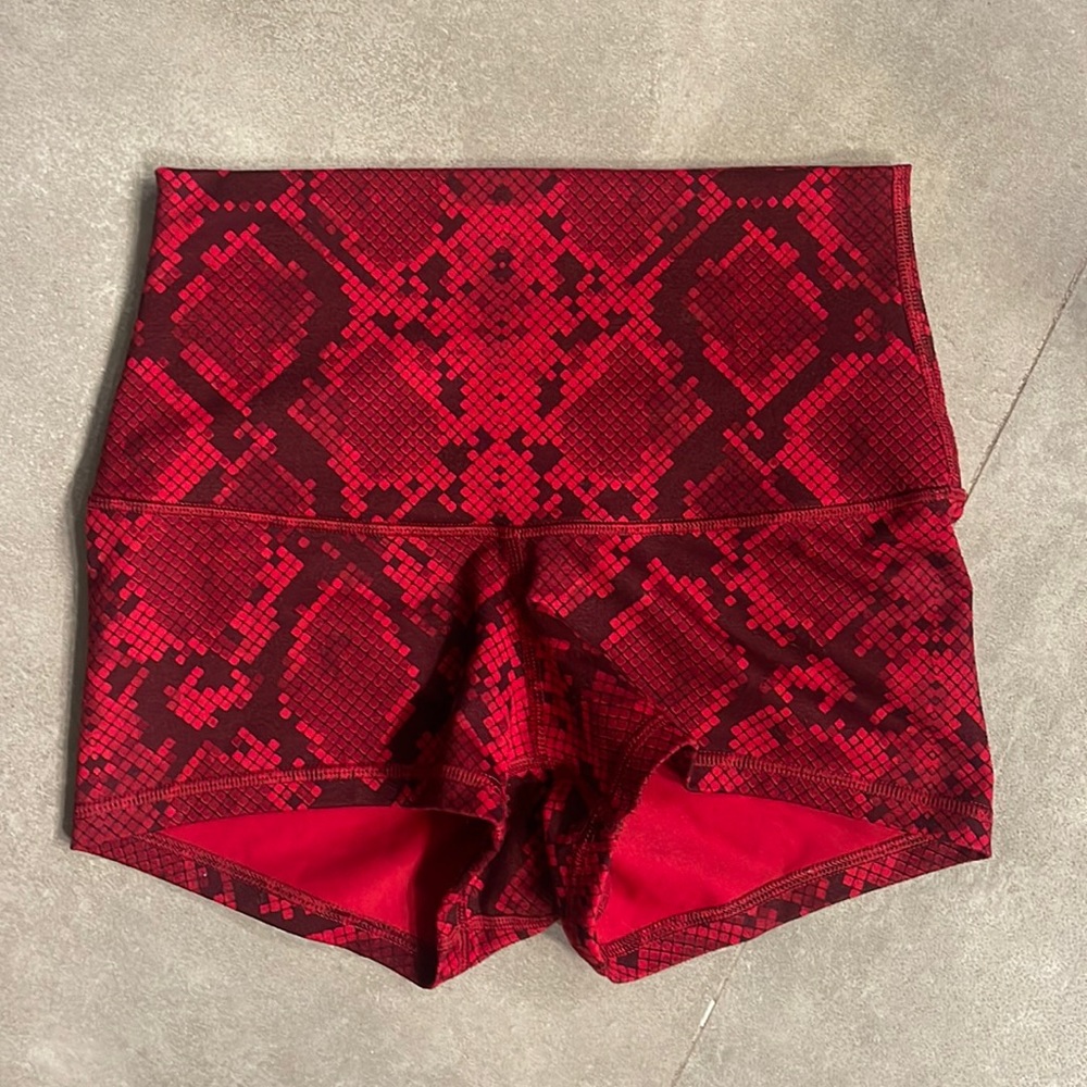 lululemon athletica Red Patterned Athletic Shorts